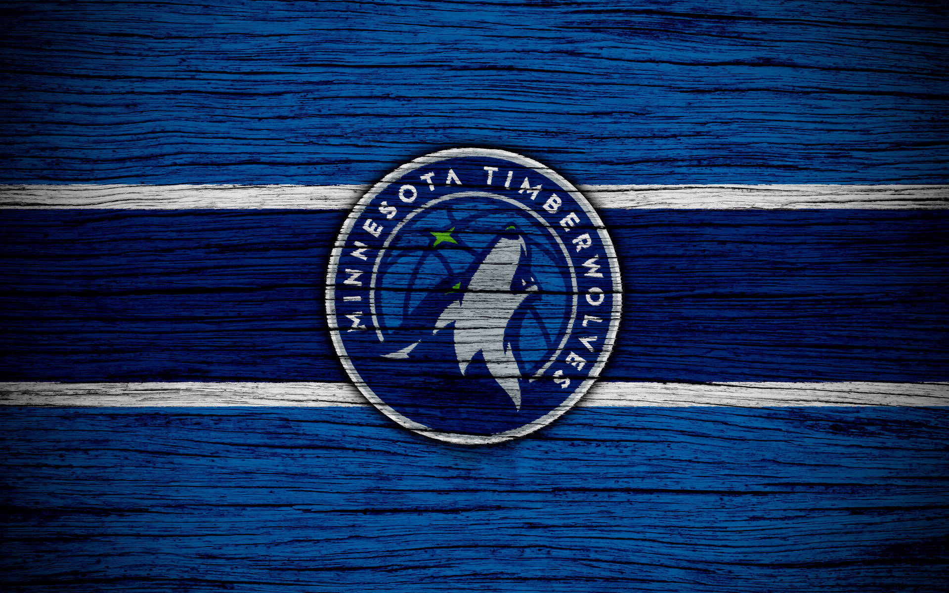 Minnesota Timberwolves Emblem On Wood Background