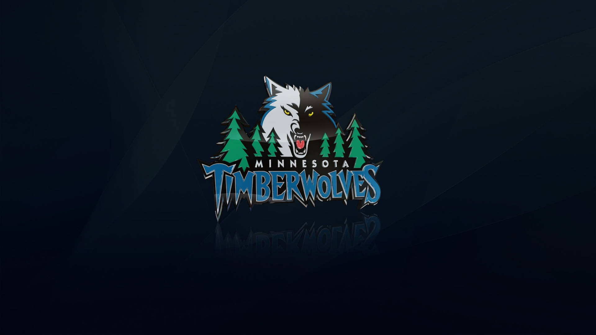 Minnesota Timberwolves Logo In Dark Blue Background