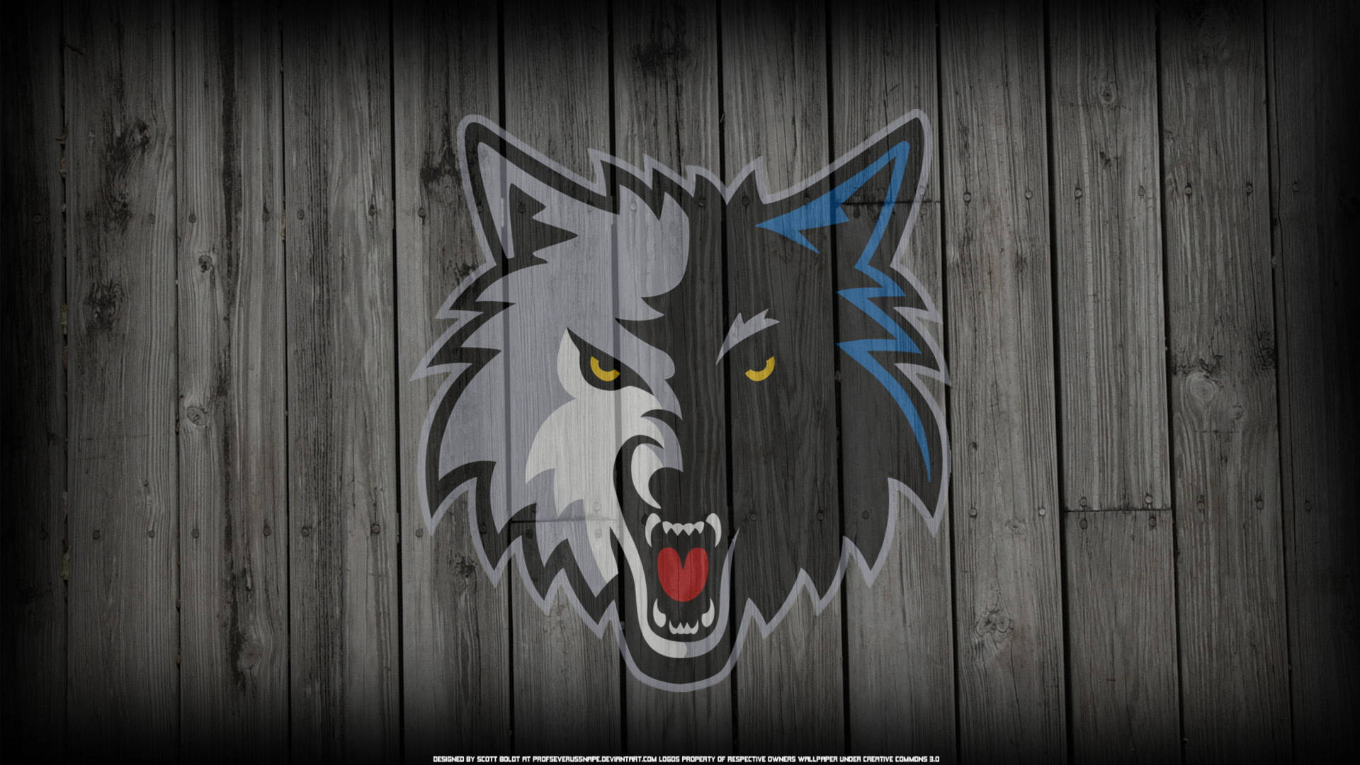 Minnesota Timberwolves Logo On Wood Wall Background