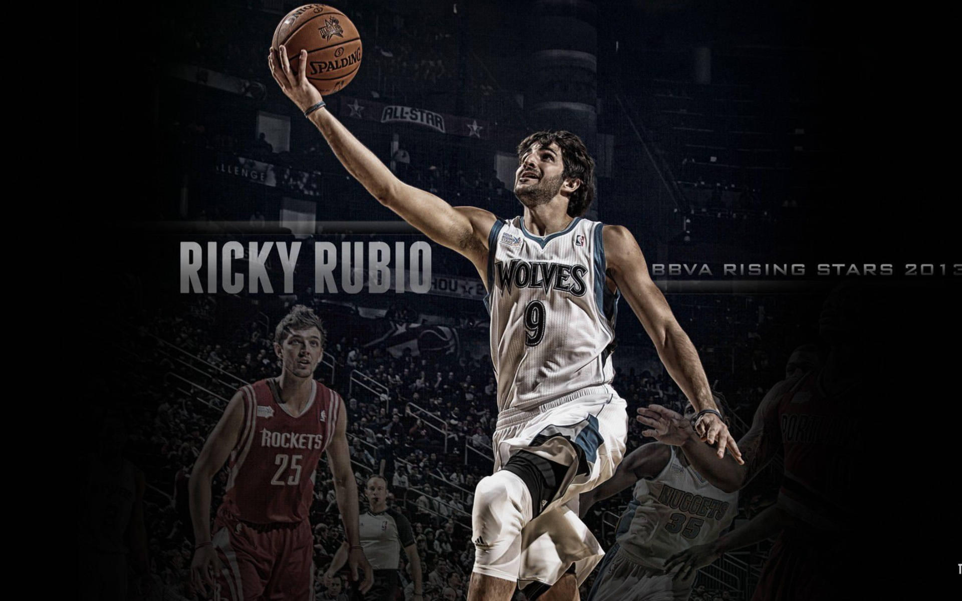 Minnesota Timberwolves Ricky Rubio Layup Background