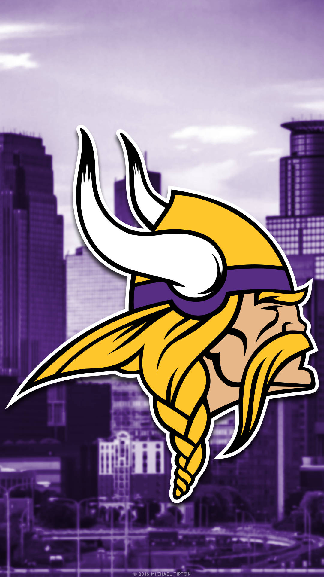 Minnesota Vikings Logo On Minnesota City Background