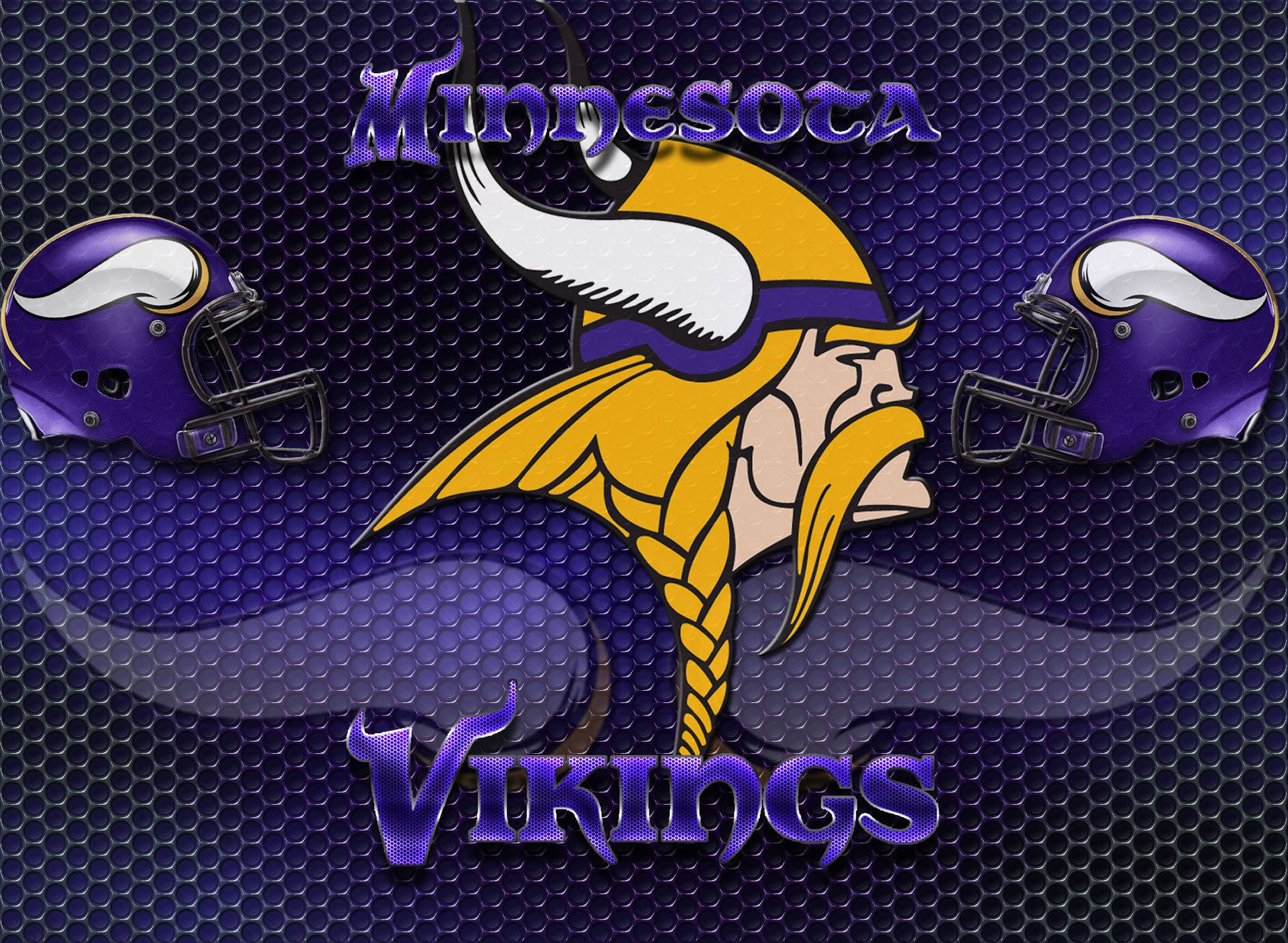 Minnesota Vikings Norseman And Helmet Background