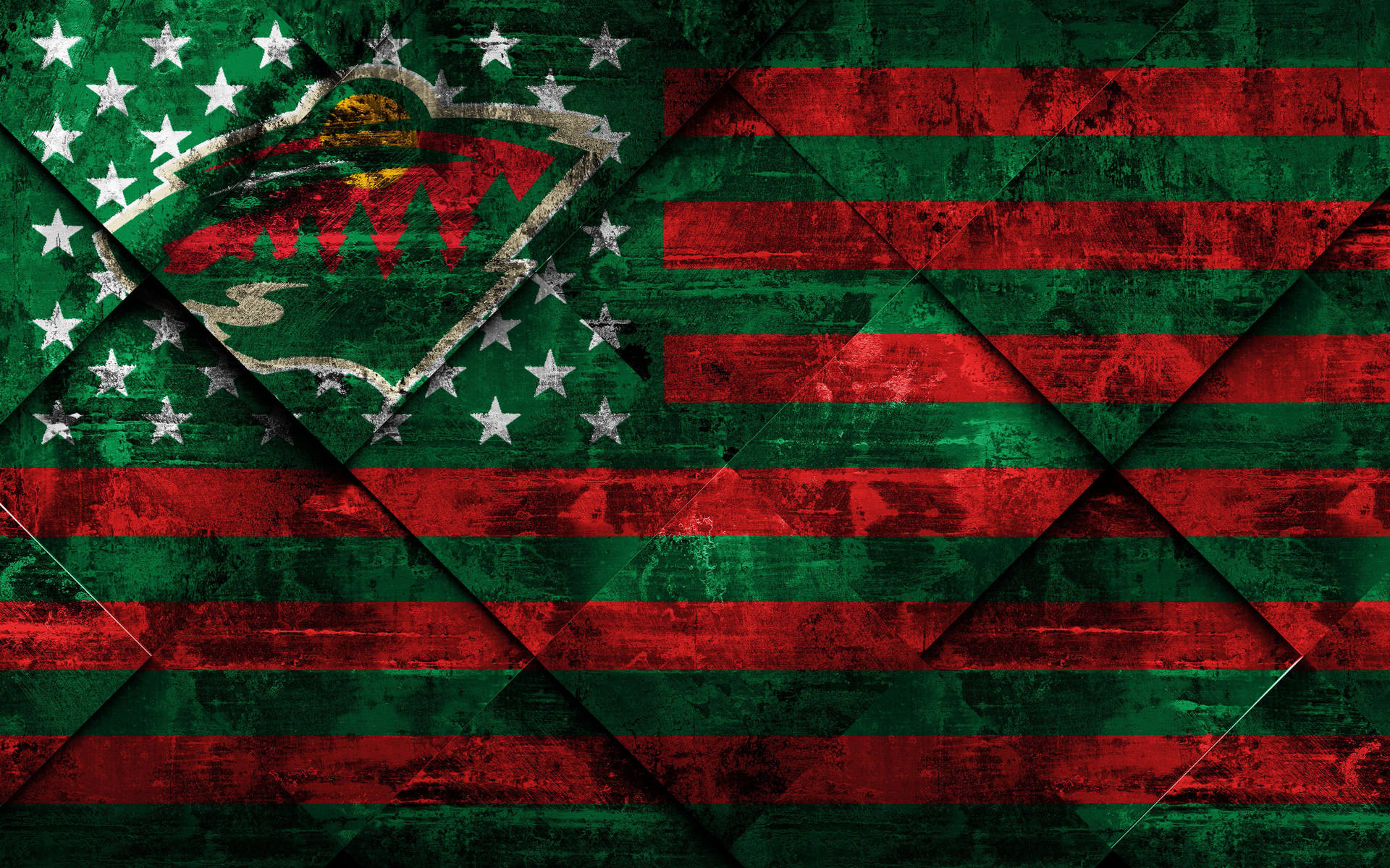 Minnesota Wild Rhombus Flag Background