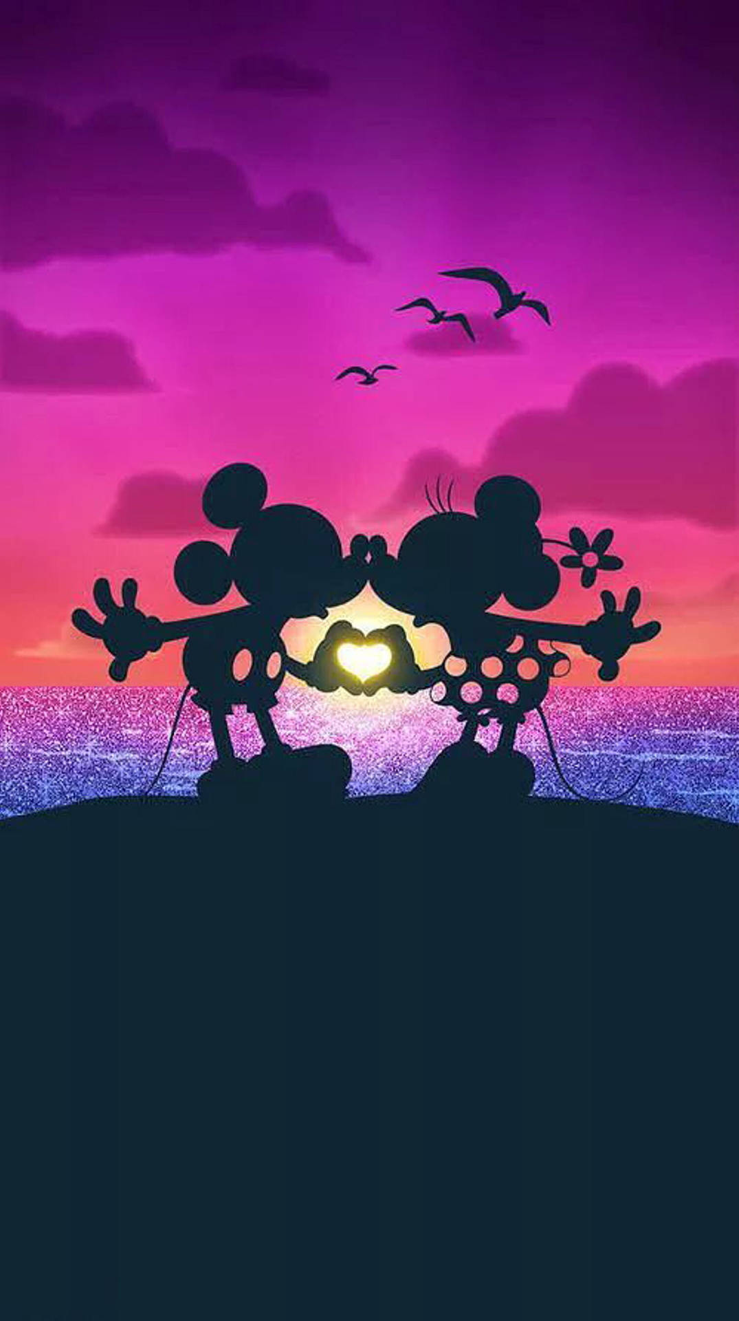 Minnie And Mickey Silhouette Disney Phone Background