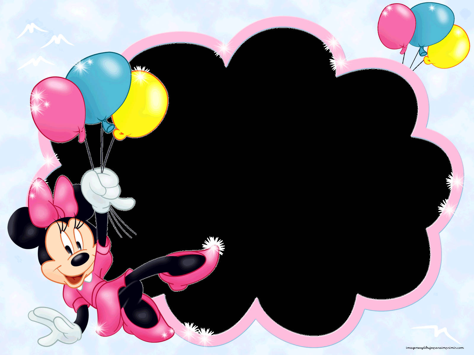 Minnie Mouse Blank Birthday Card Background