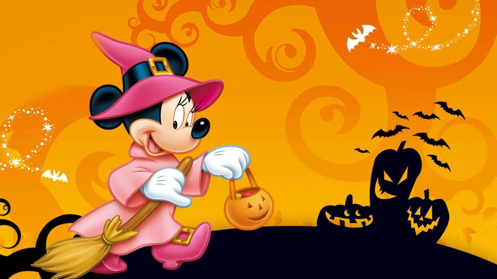 Minnie Mouse Cartoon Halloween Background