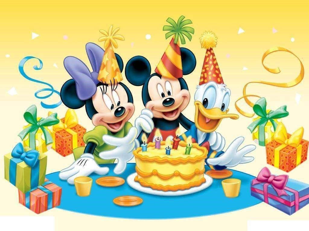 Minnie Mouse Celebrating Birthday Party Background