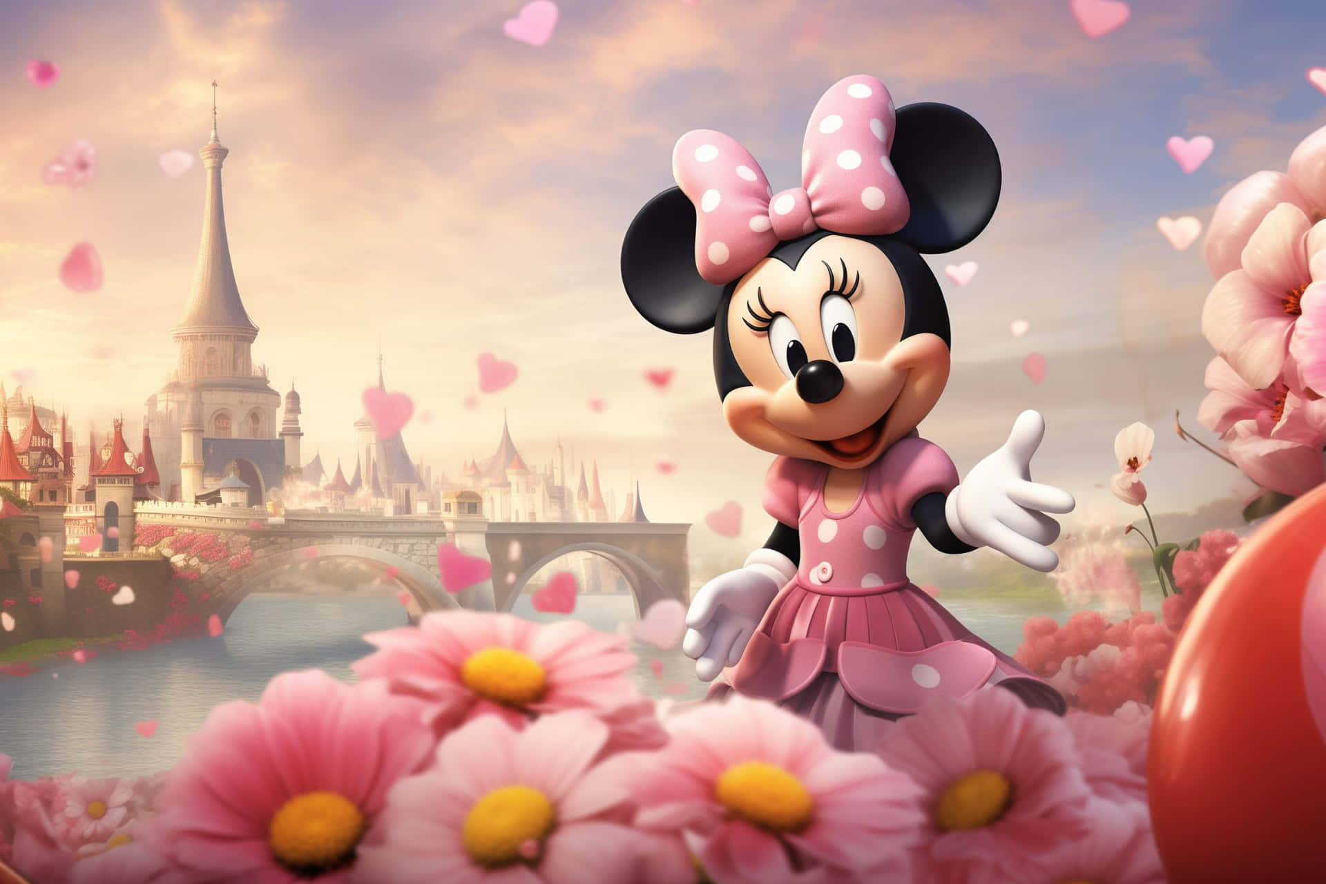 Minnie Mouse Disney Fantasy World Background