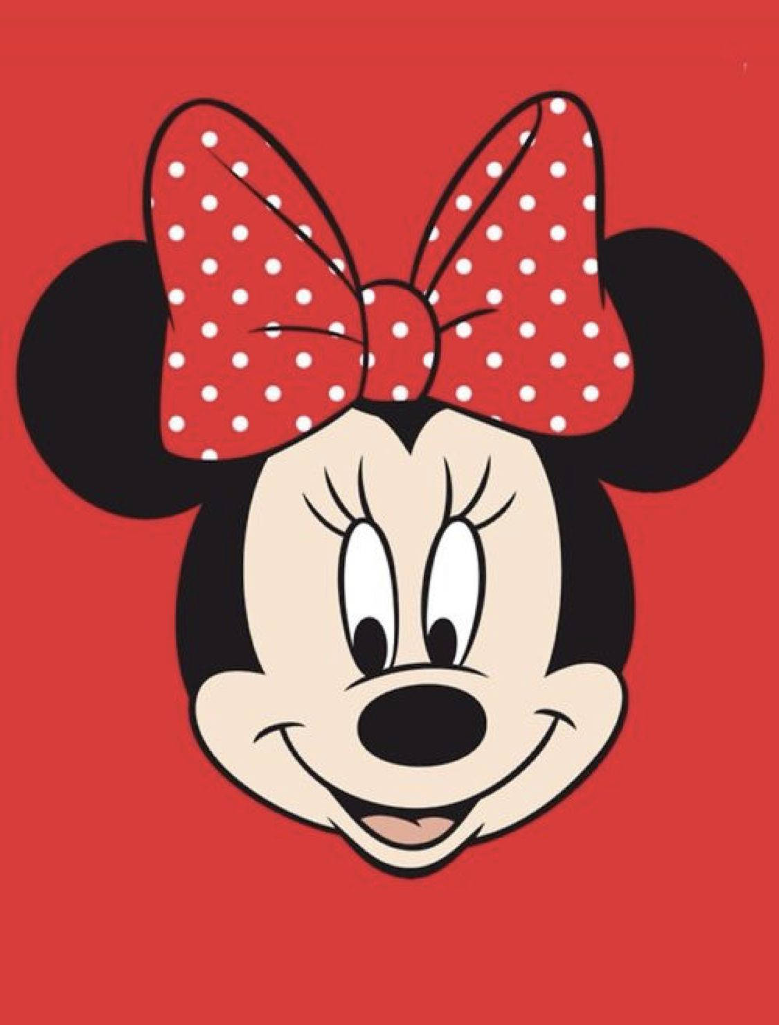 Minnie Mouse Headshot Red Bow Background