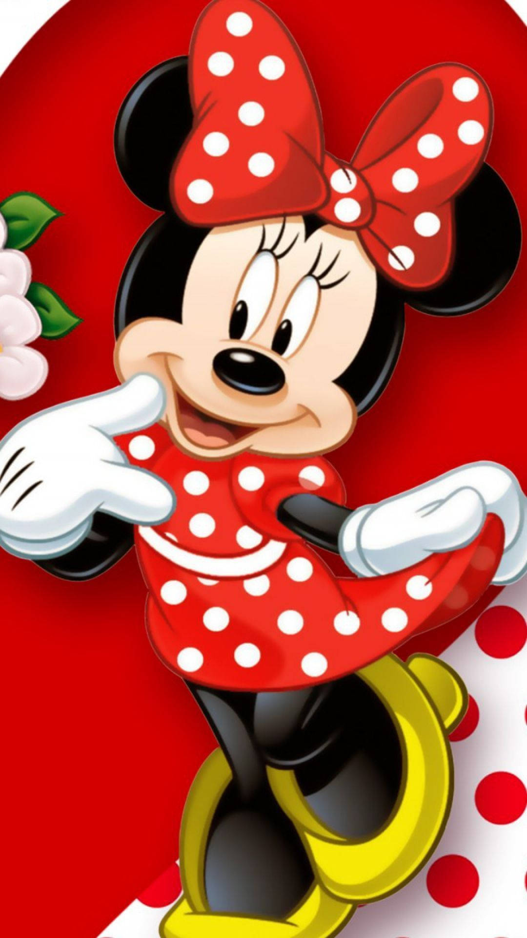 Minnie Mouse In Dots Outfit Background
