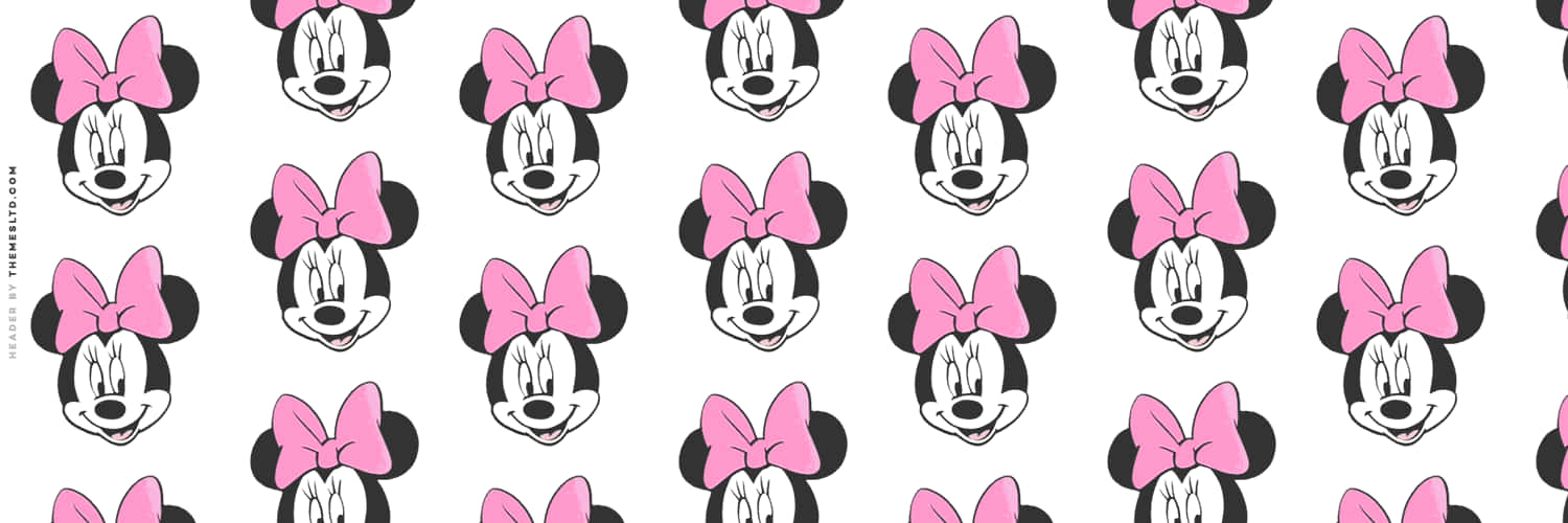 Minnie Mouse In Her Signature Pink Outfit Background