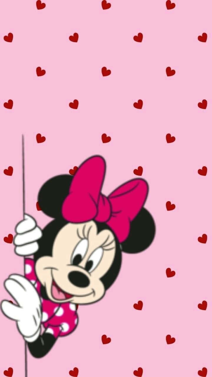 Minnie Mouse In Pink Background