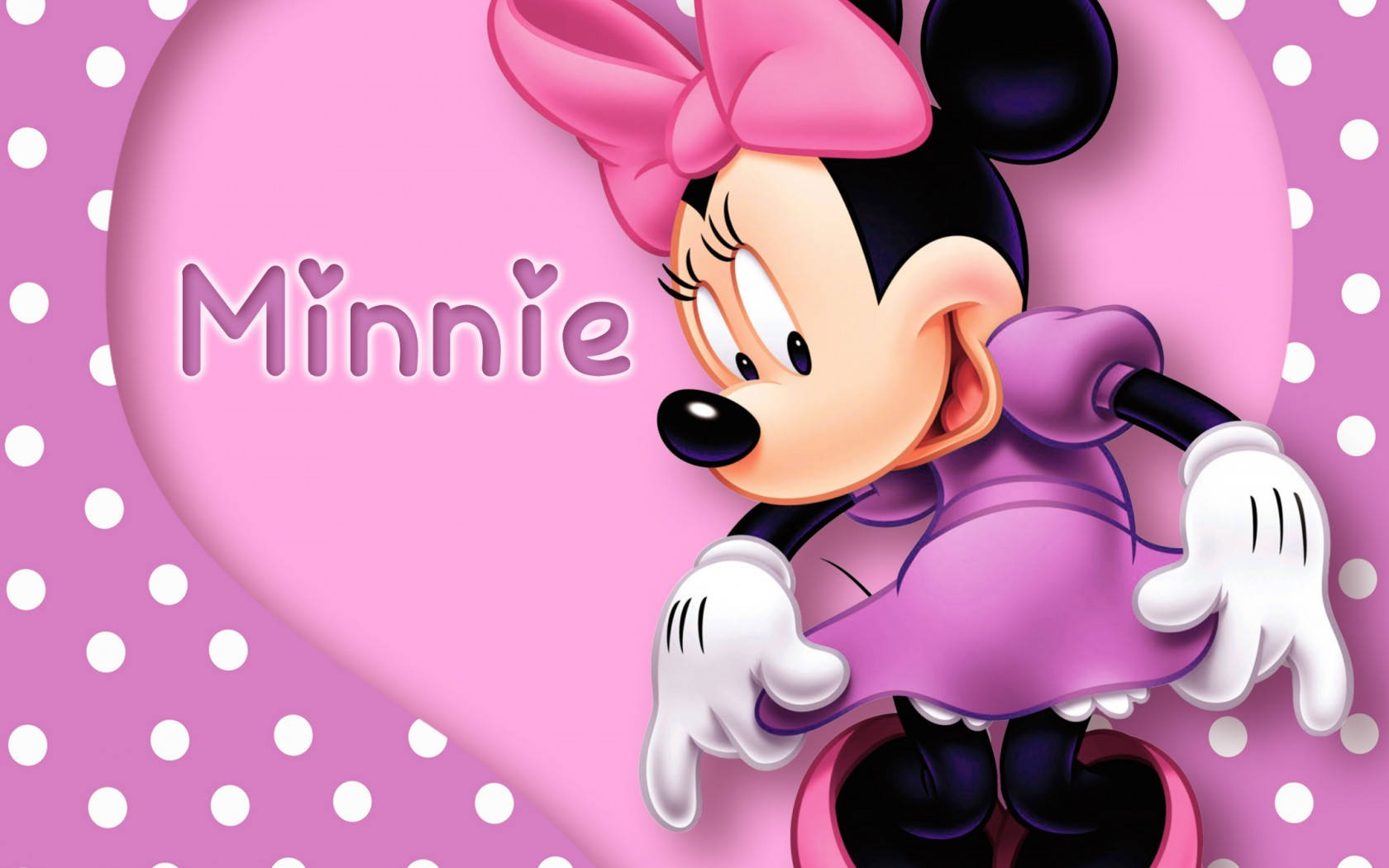 Minnie Mouse In Violet Theme Background