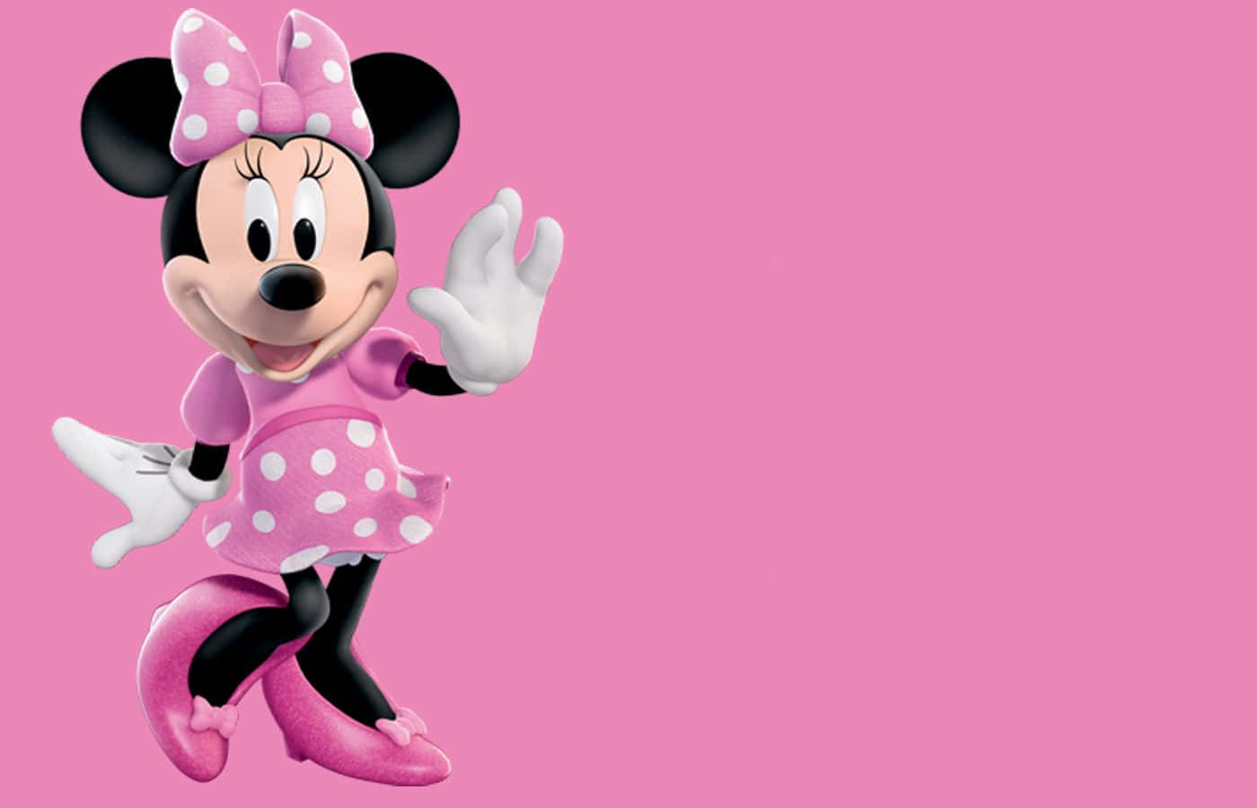 Minnie Mouse Is Always Glamorous In Pink Background