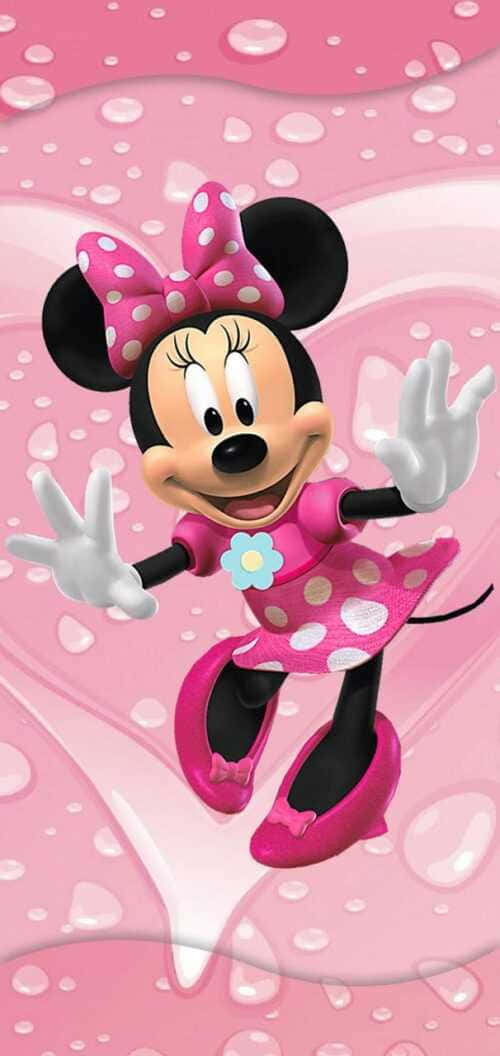 Minnie Mouse Looking Adorable In Her Signature Pink Bow. Background