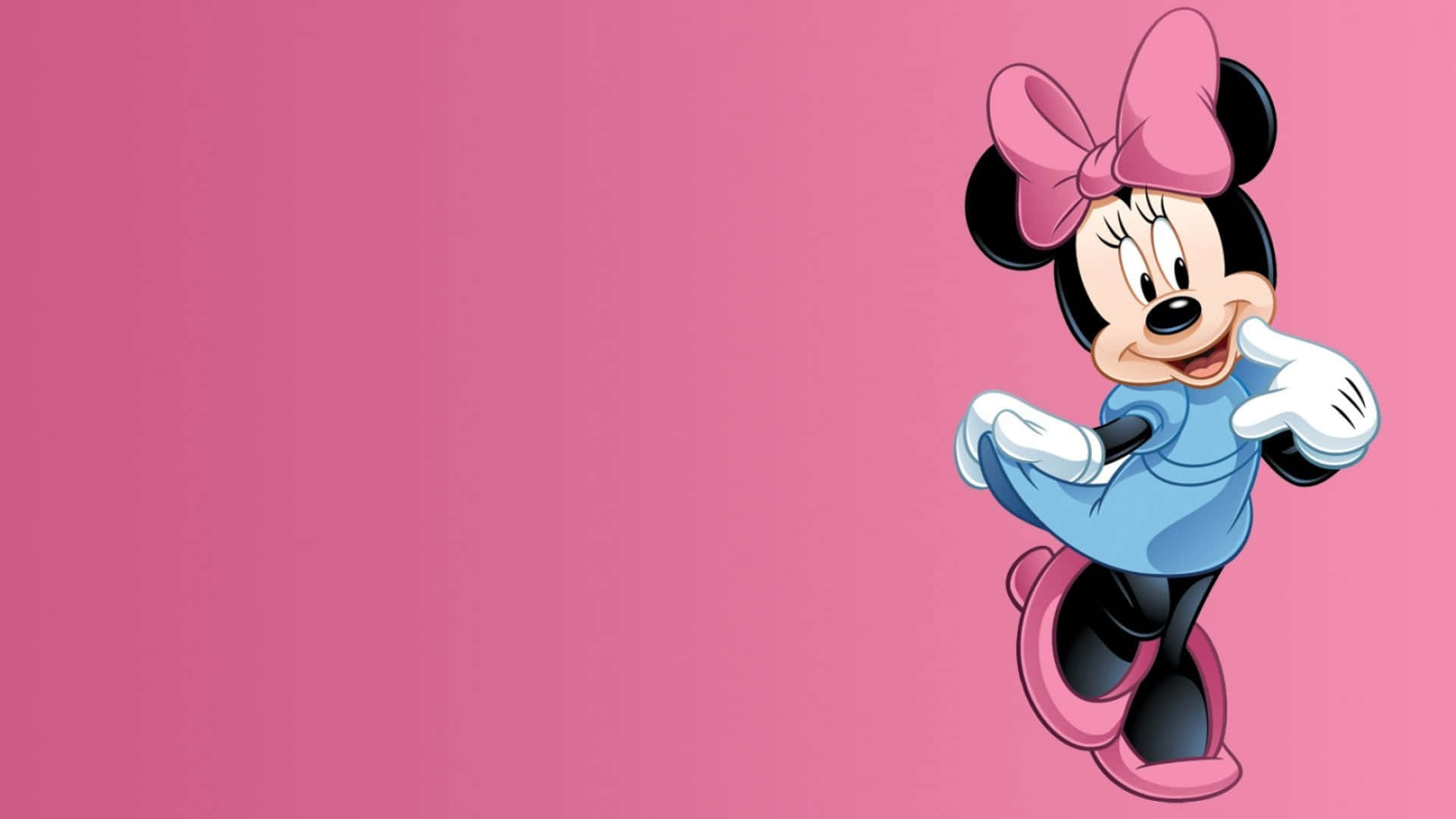 Minnie Mouse Looking Cute In Her Pink Ensemble. Background