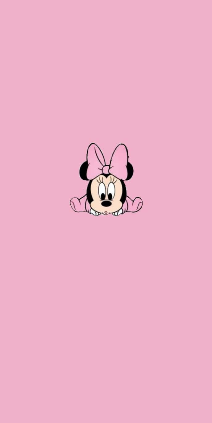 Minnie Mouse Looking Precious In Pink Background