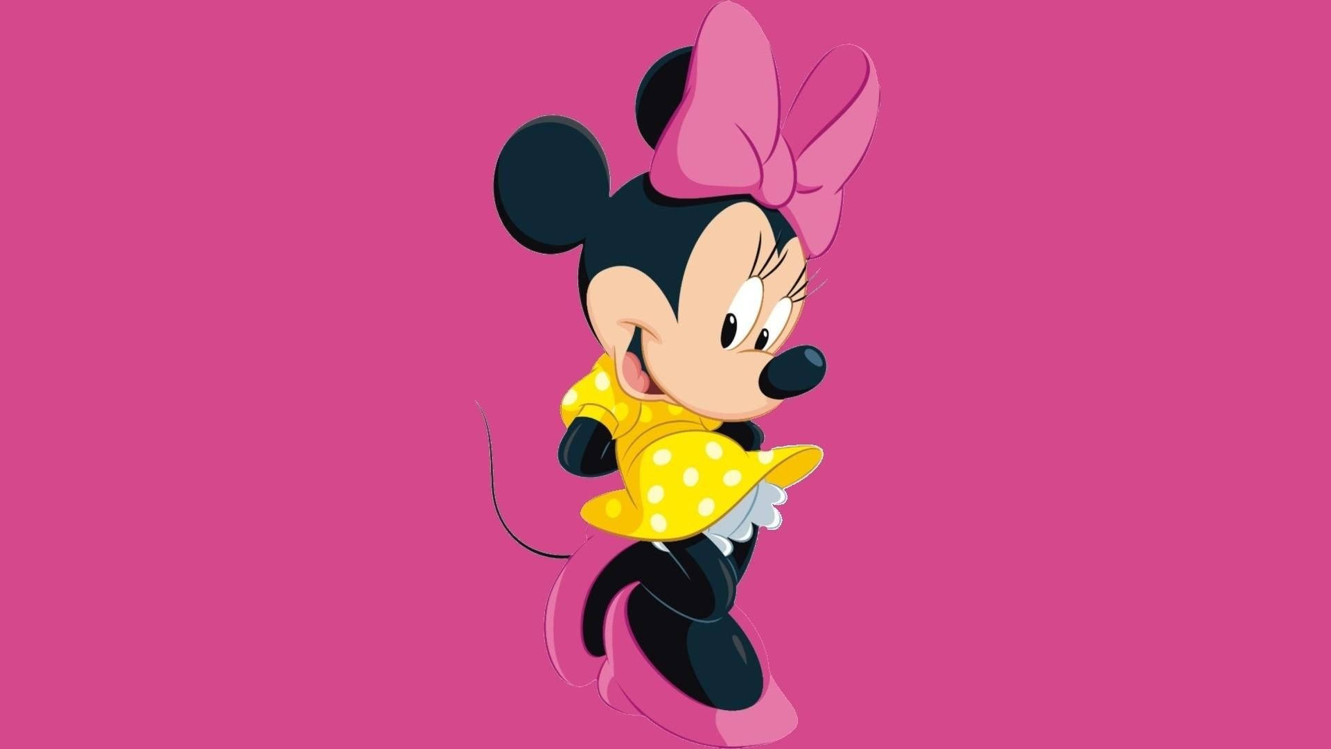 Minnie Mouse On Pink Background
