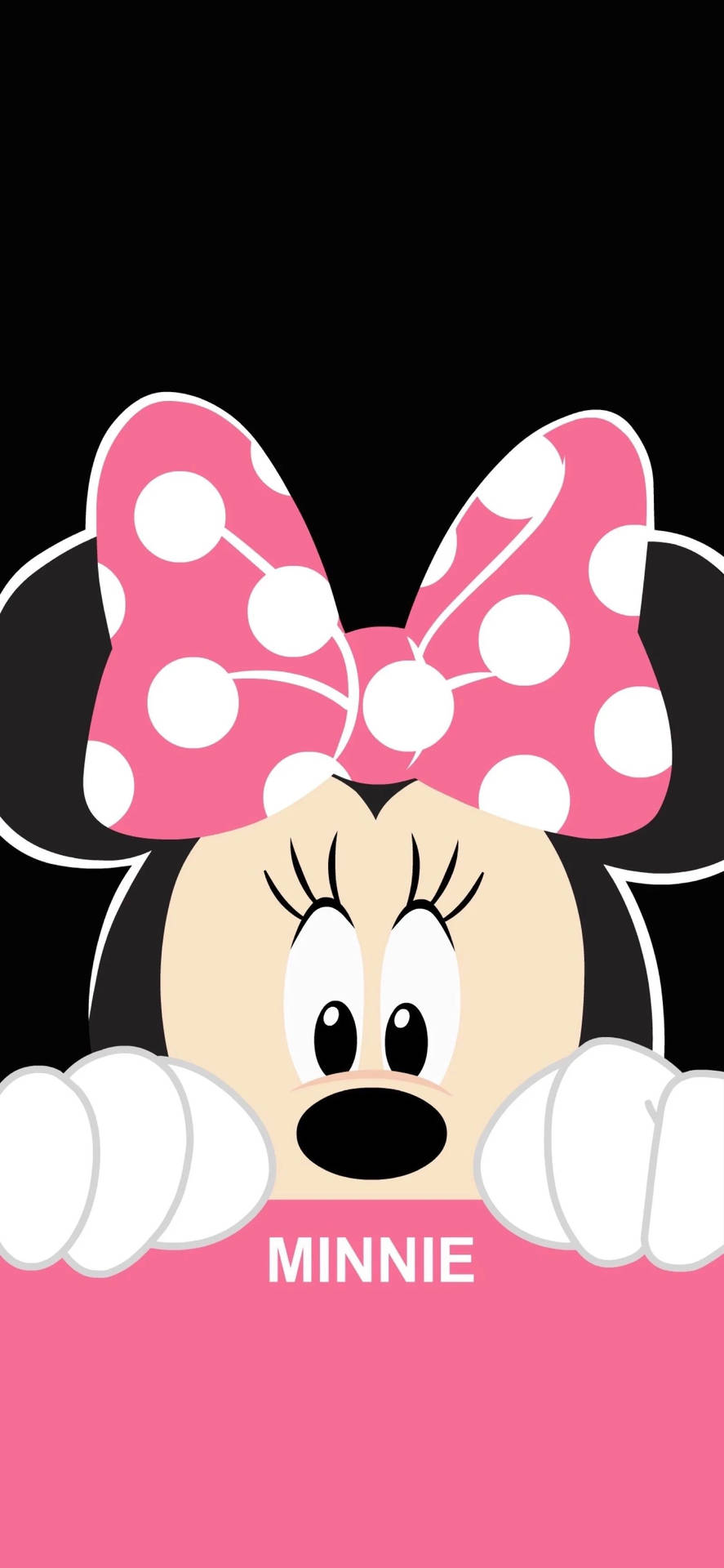 Minnie Mouse Peeking From Wall Background