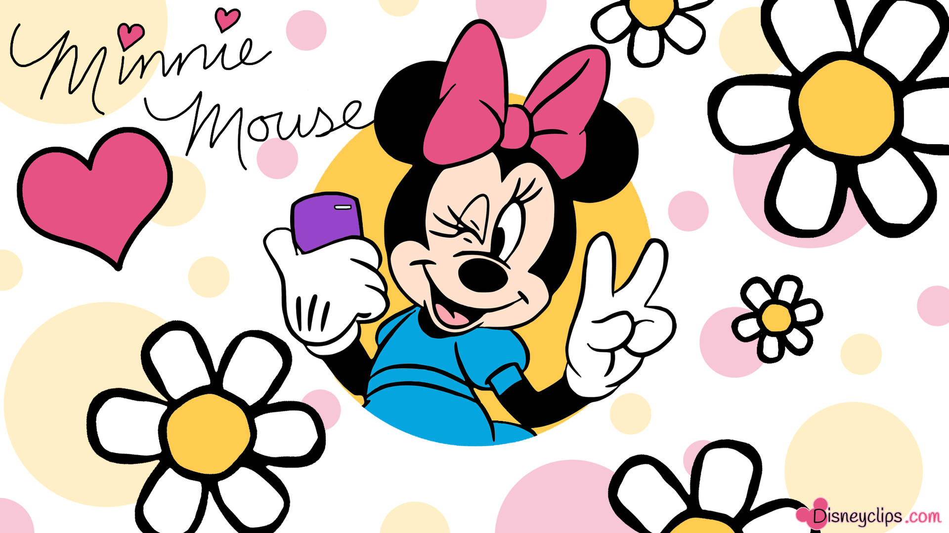 Minnie Mouse Posing For Selfie Background