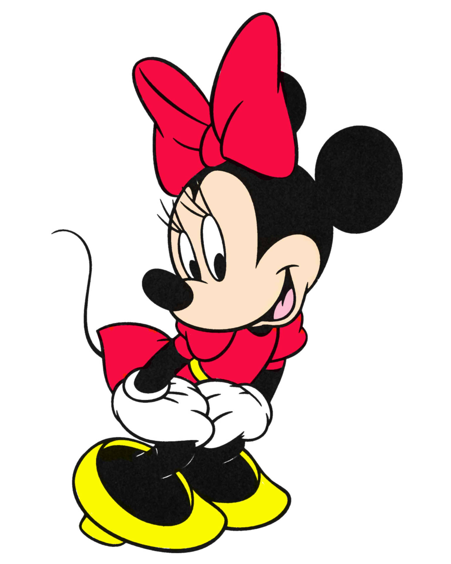 Minnie Mouse Posing Red Dress Background