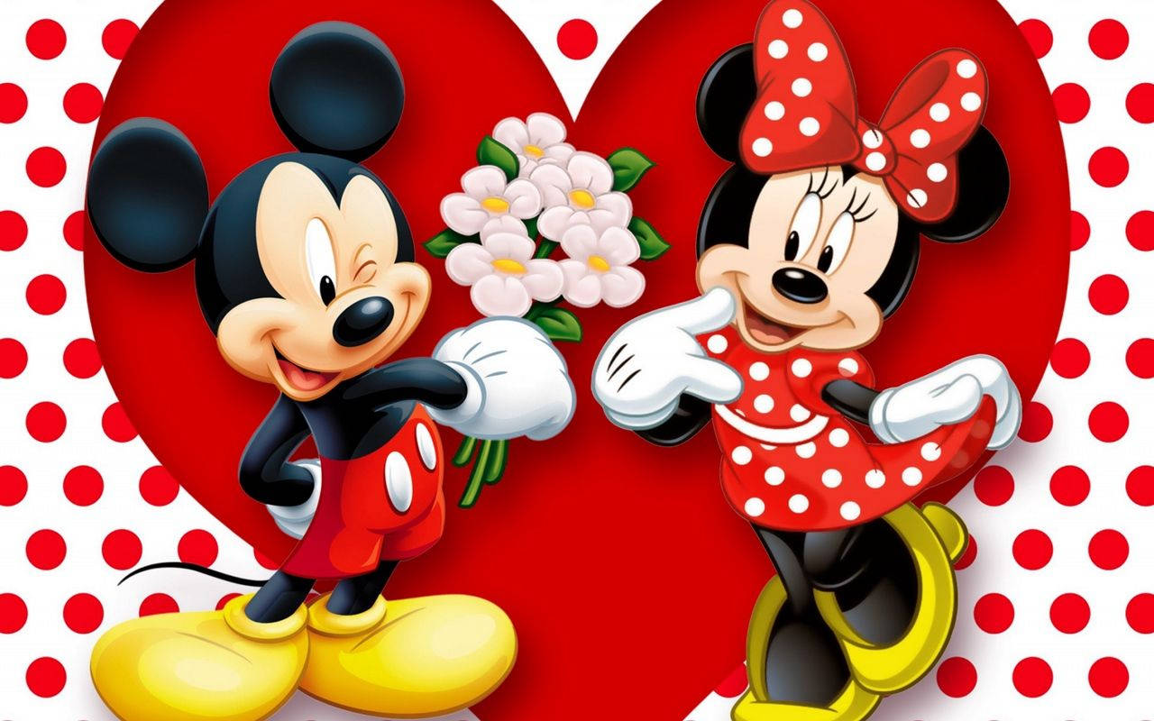 Minnie Mouse Receiving Flowers Background
