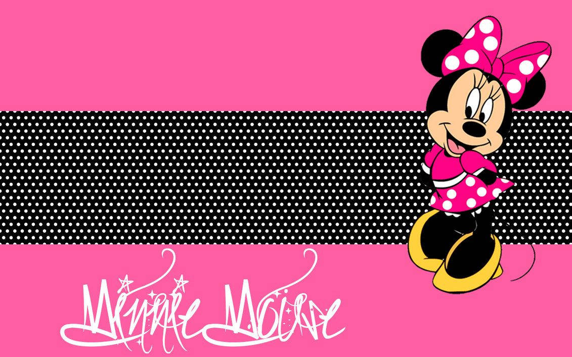 Minnie Mouse With Black Stripe Background