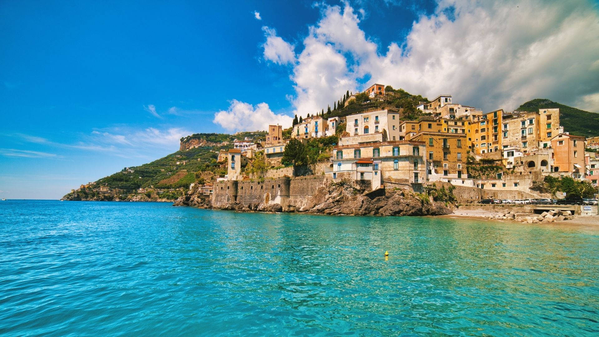 Minori Village Amalfi Coast Long Shot Background