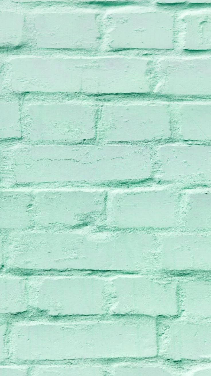 Mint Brick Wall Green Iphone Background