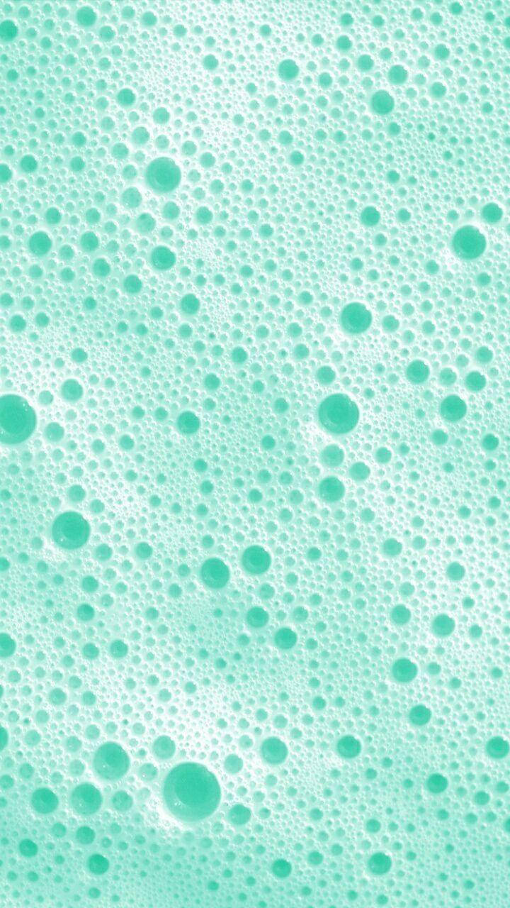 Mint Green Aesthetic Bubble Background