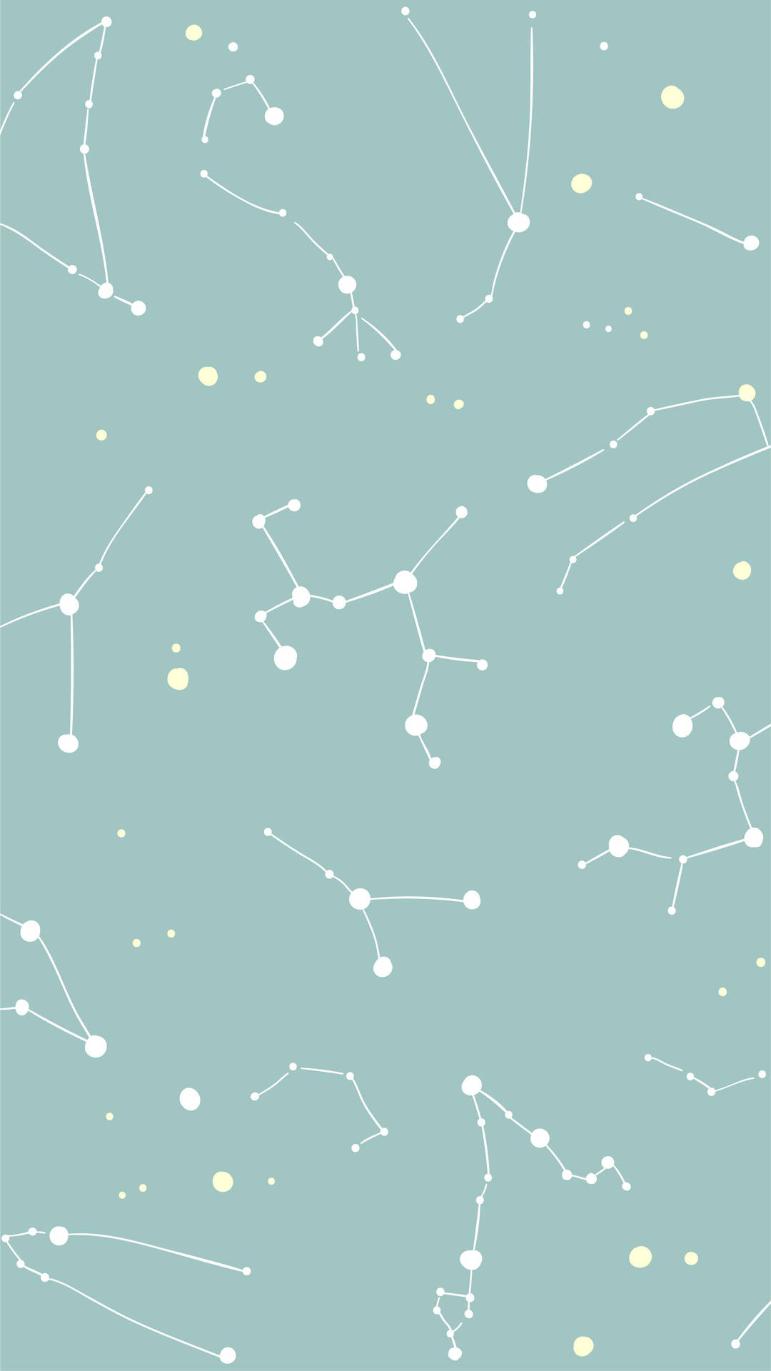 Mint Green Aesthetic Constellation Background