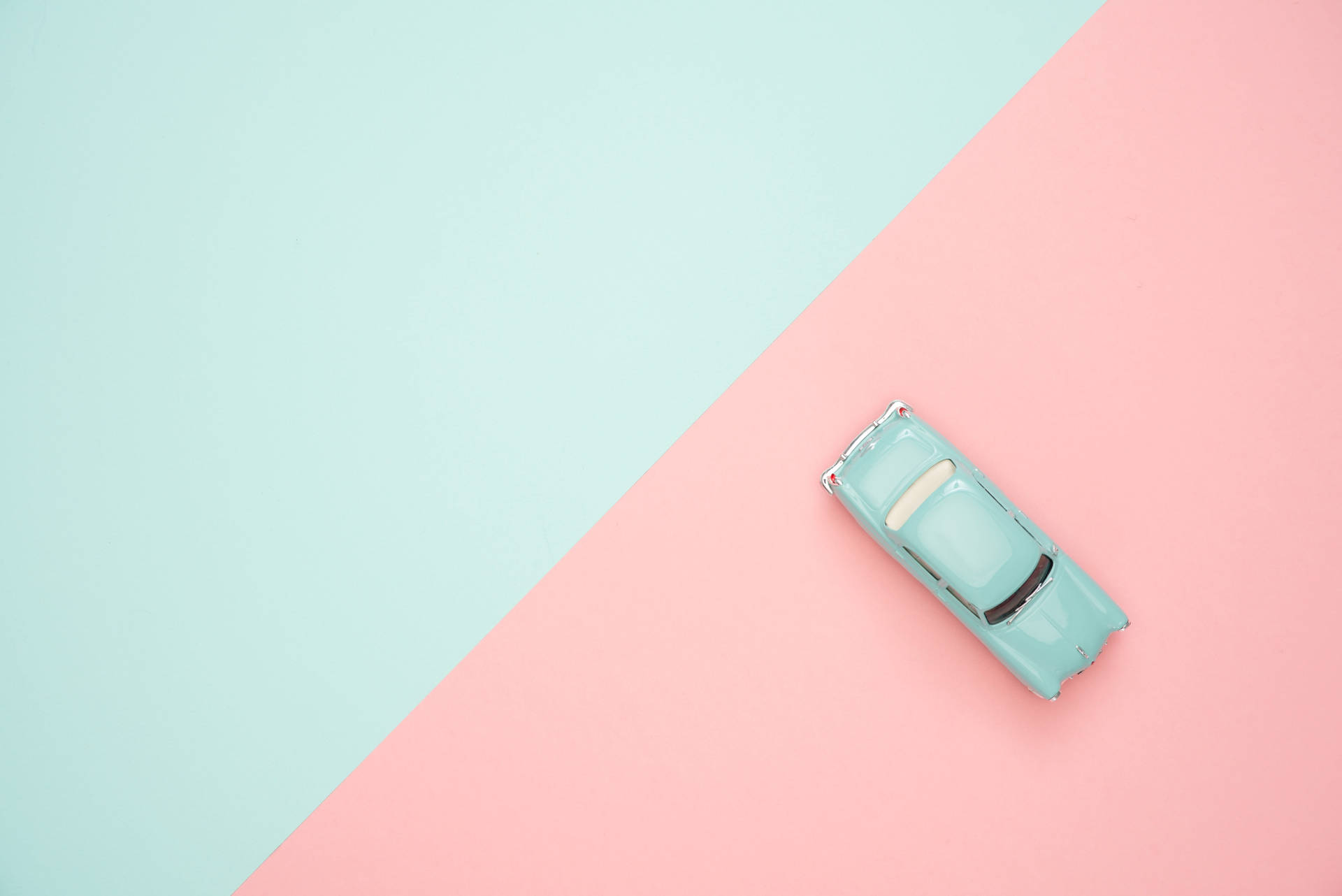 Mint Green Car Pastel Aesthetic Background