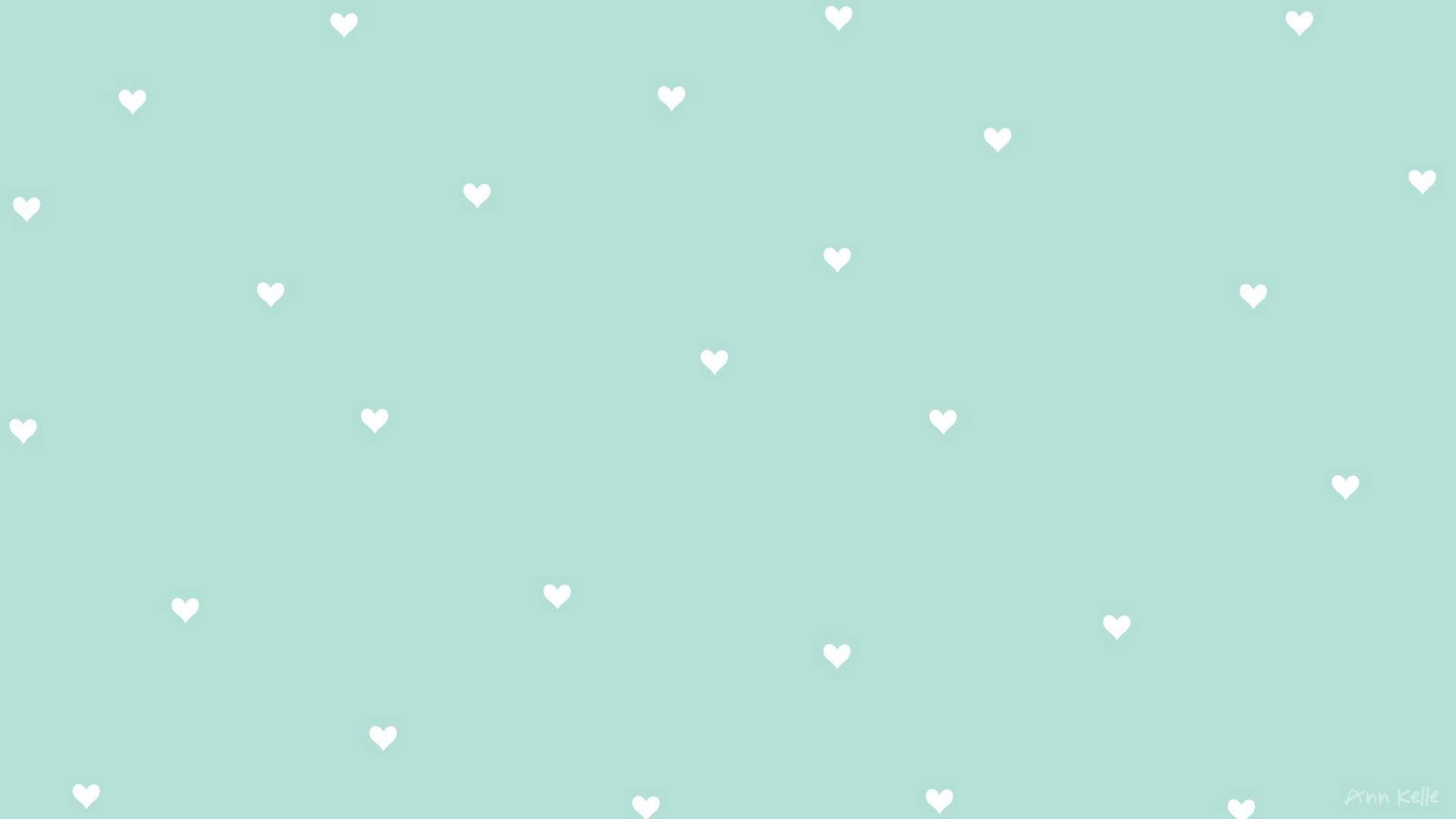 Mint Green Hearts Background