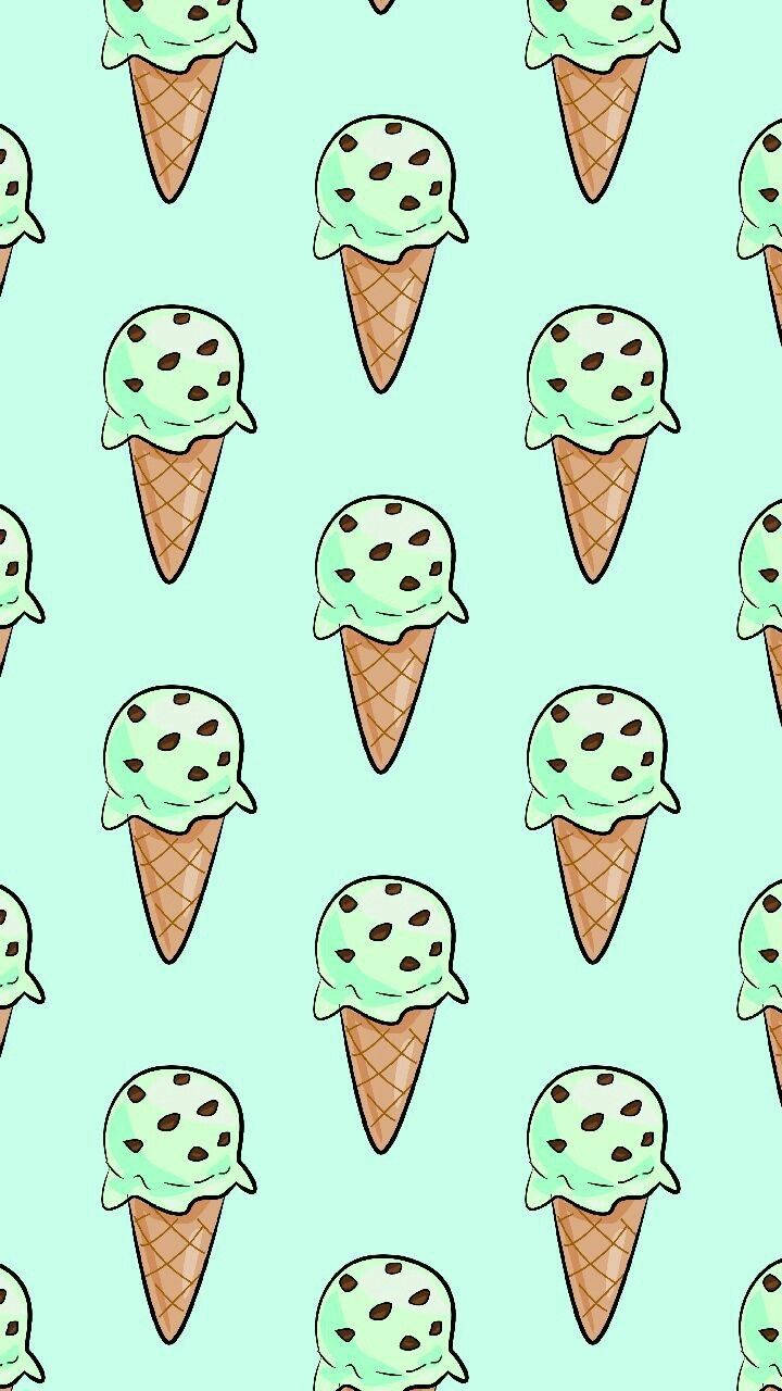 Mint Green Ice Cream Background