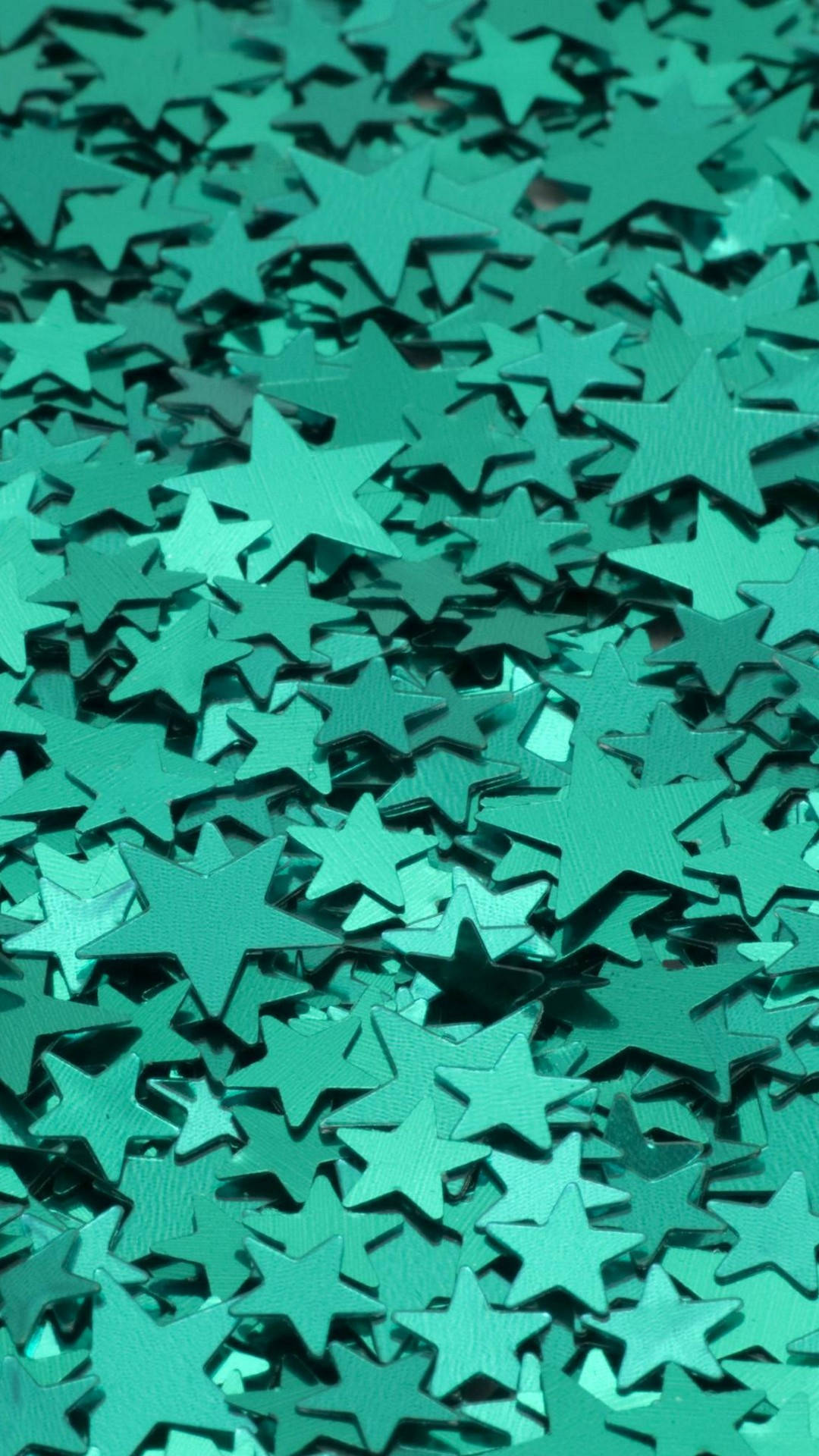 Mint Green Star Confetti Background