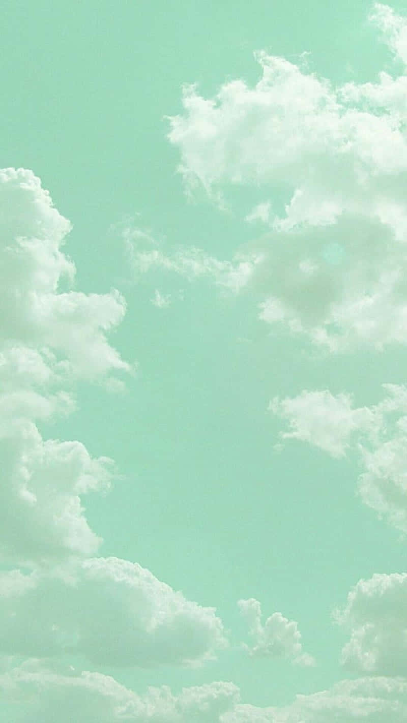 Mint Sky Clouds Background Background