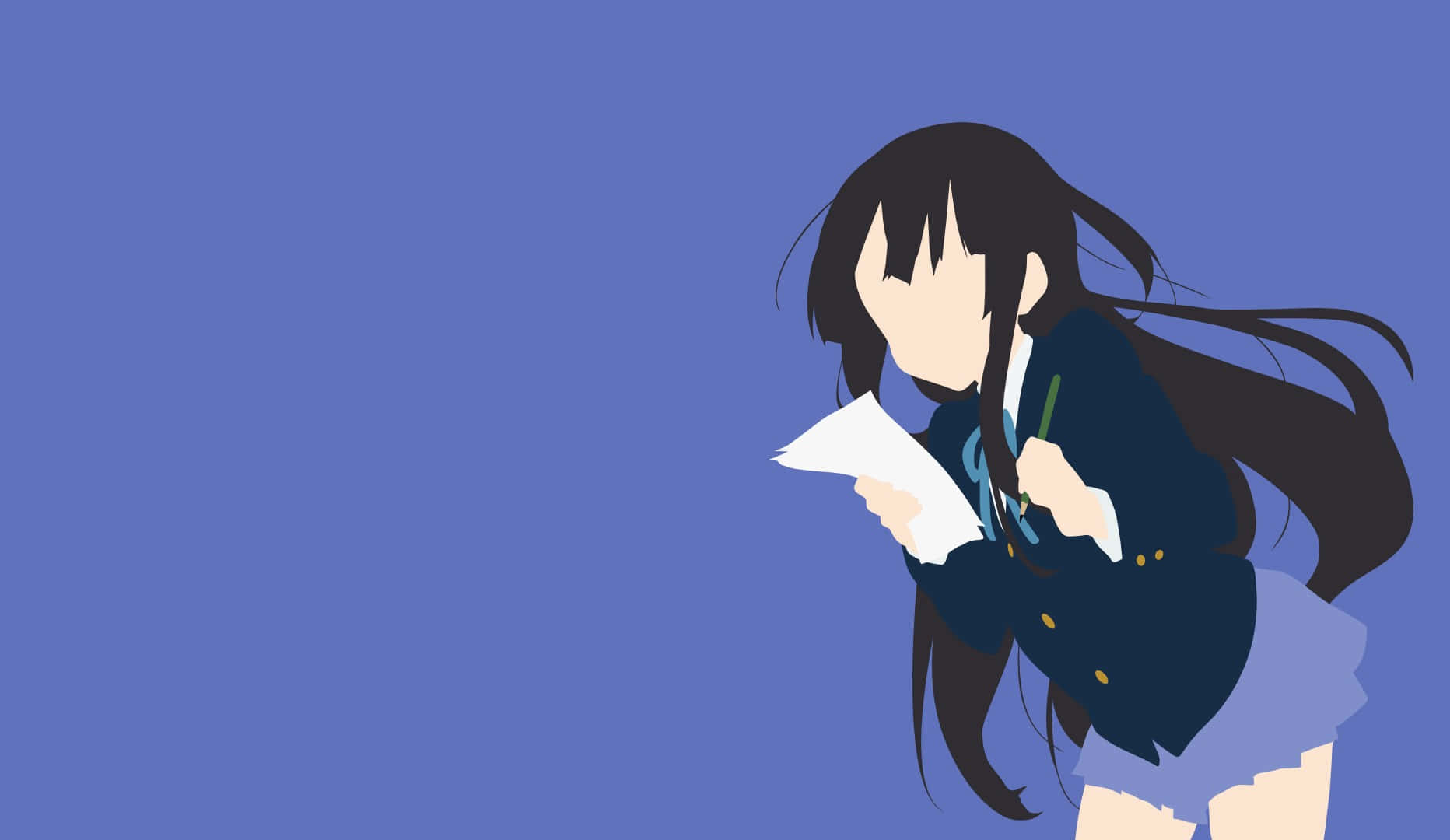 Mio Akiyama, The Famed Bassist From K-on! - Dynamic Anime Wallpaper Background