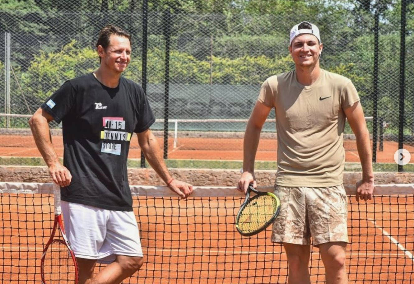 Miomir Kecmanovic And David Nalbandian Posing Background