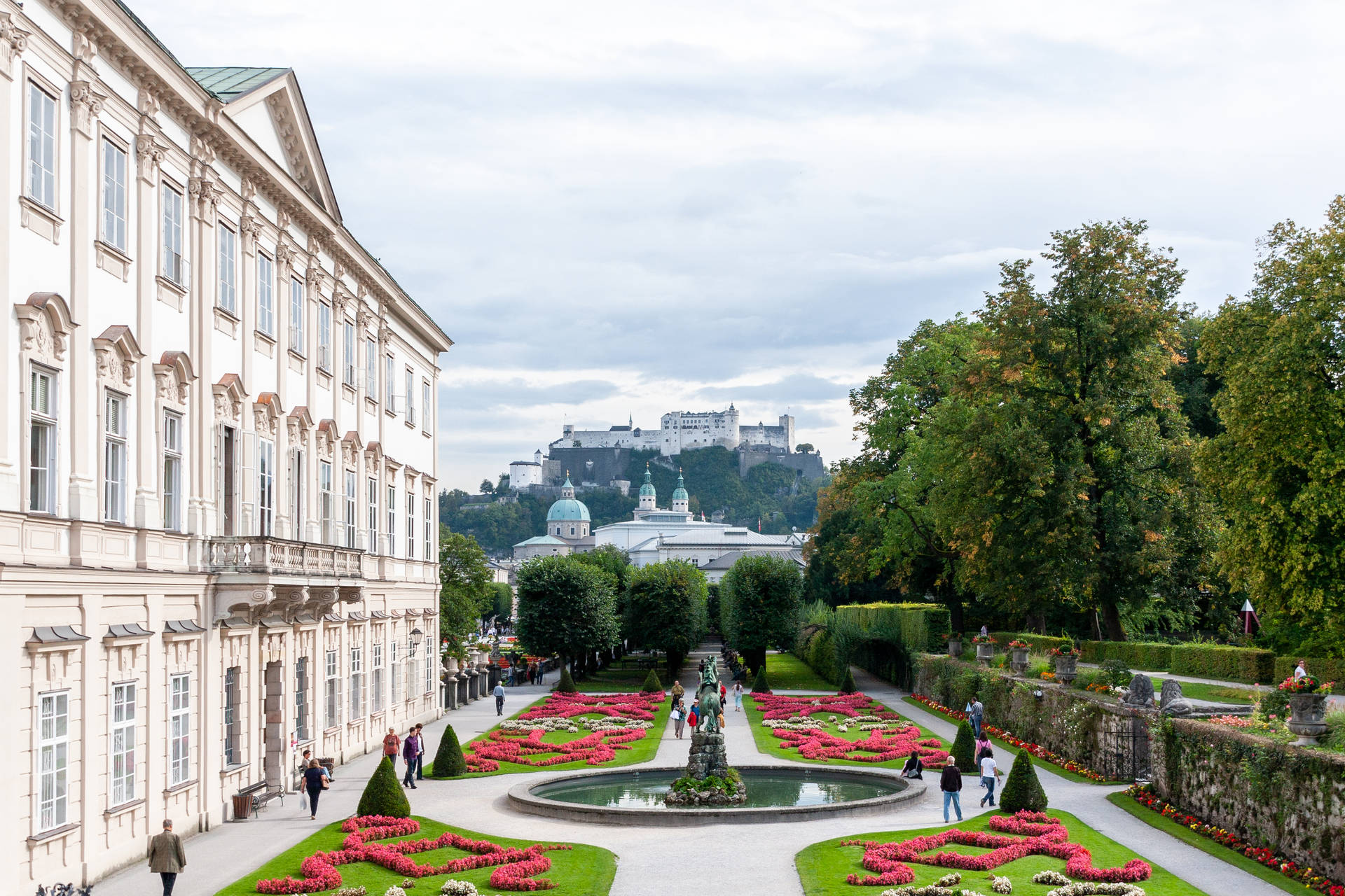 Mirabell Gardens Salzburg Austria Background
