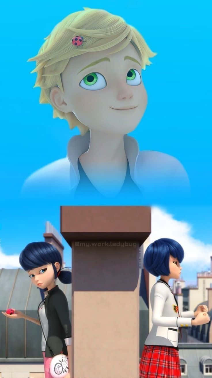 Miraculous Ladybug Adrien In Sky Background