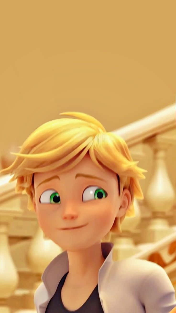 Miraculous Ladybug Adrien Looking Sideways Background