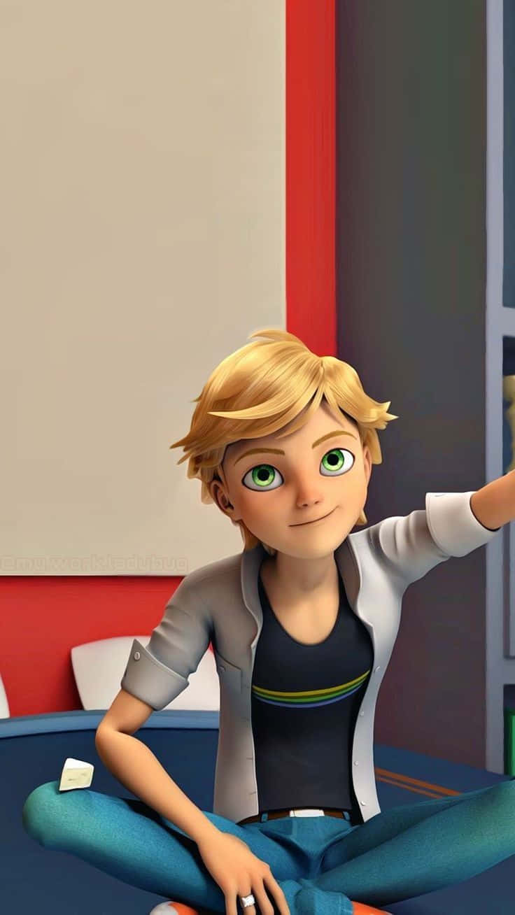 Miraculous Ladybug Adrien Looking Up Background