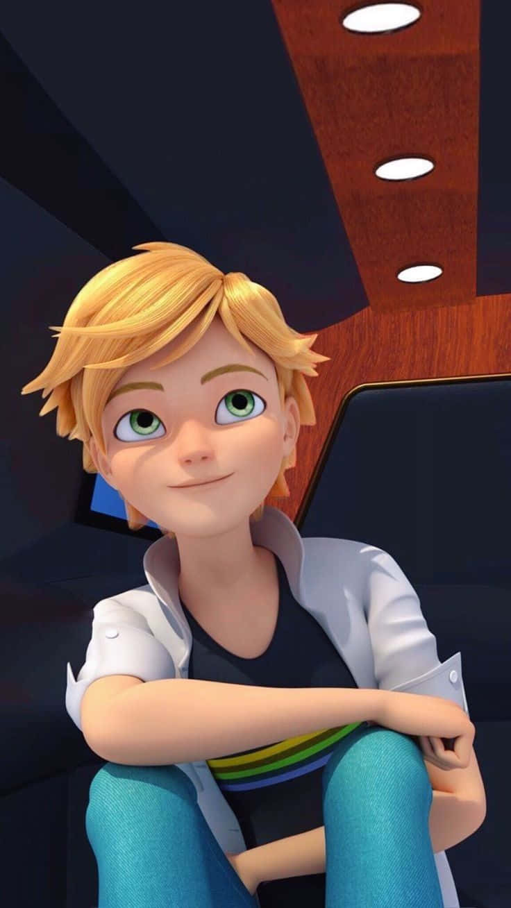 Miraculous Ladybug Adrien Sitting Down Background