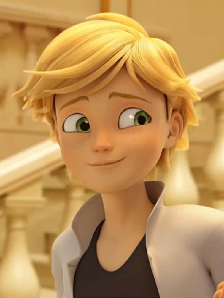 Miraculous Ladybug Adrien Smiling Nicely Background