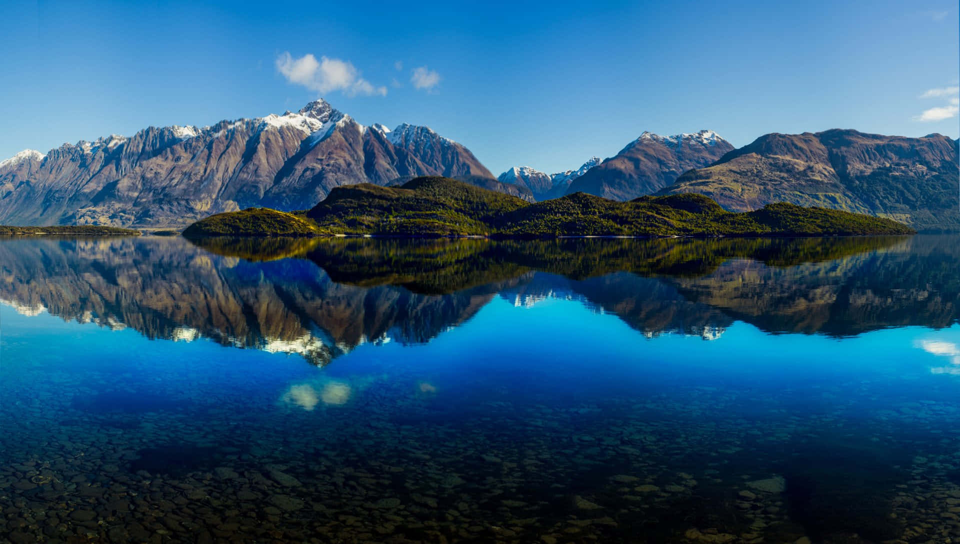 Mirror Lake In Glenorchy As A Panoramic Desktop Background