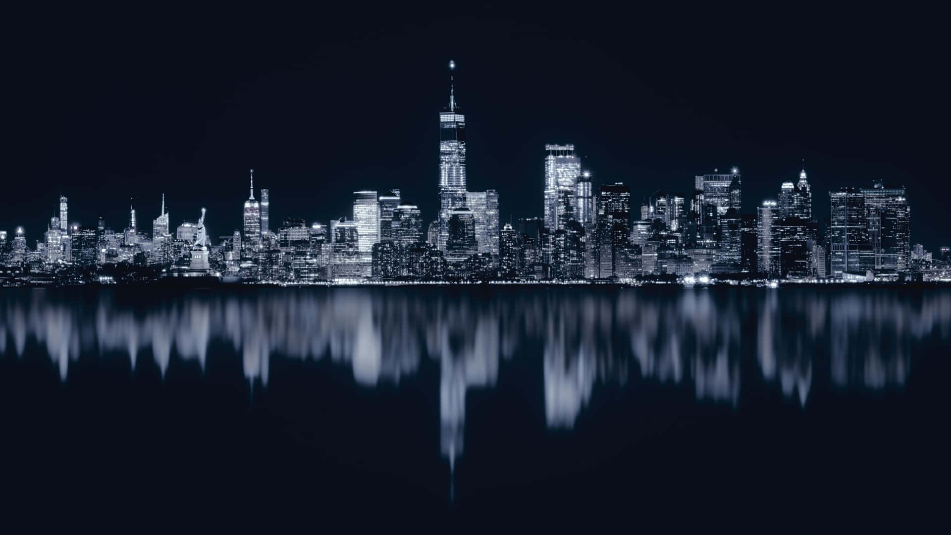 Mirrored Dark City 4k Background