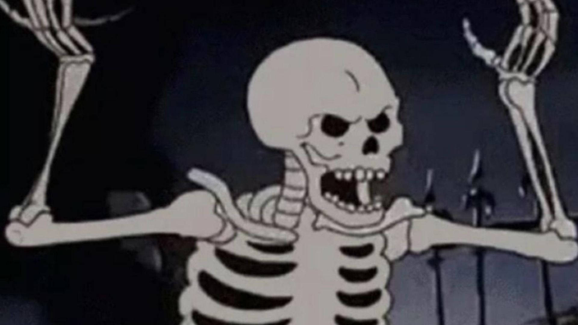 Mirthful Skeleton Meme, Enjoying A Good Time Background