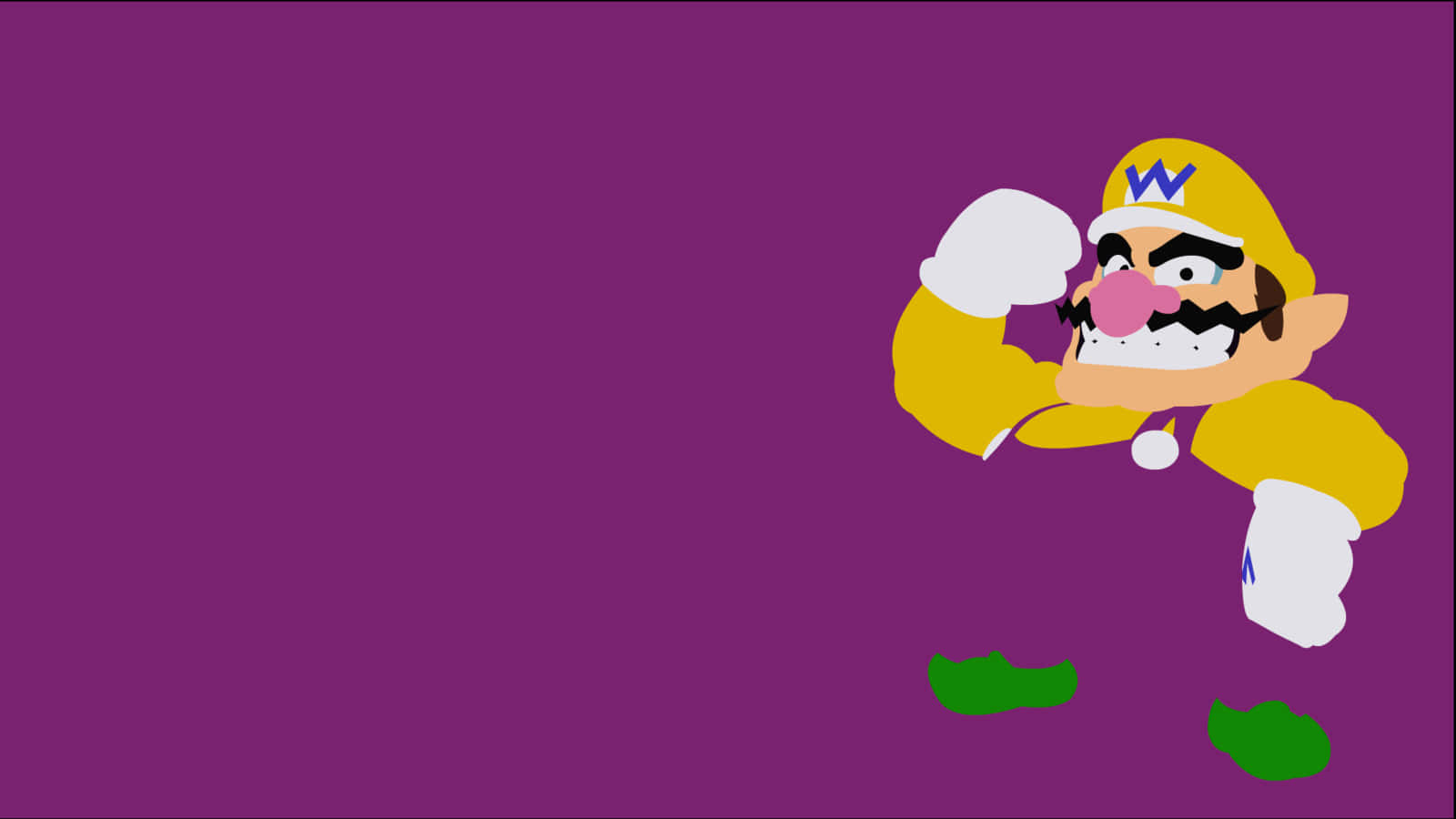 Mischievous Wario Smirking On A Vibrant Background