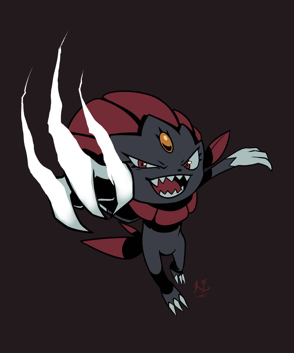 Mischievous Weavile Attacking Background