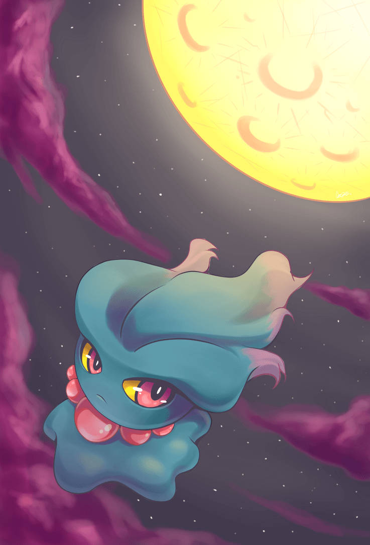 Misdreavus In The Moonlight Background